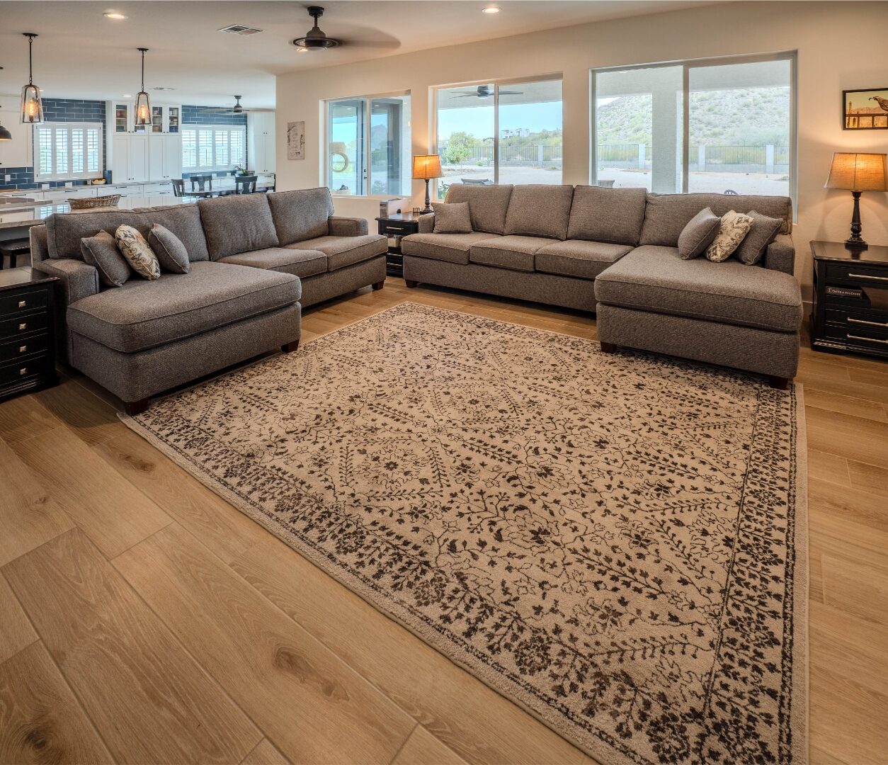 Spacious open-plan living room with couches — East Valley real estate photography